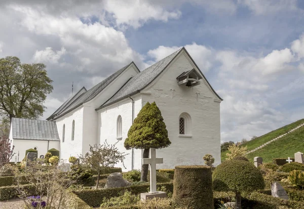 Jelling Denemarken Mei 2017 Witte Kerk Het Gebied Van Monument — Stockfoto