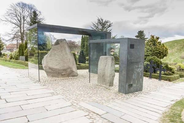 Jellingu Kameny Jsou Masivní Vyřezávané Runových Století Jellingu Dánsko Evropa — Stock fotografie