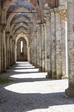 Abbey San Galgano Harabesi - Toscany, İtalya.