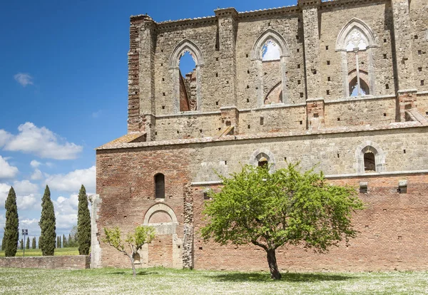 Abbey San Galgano Harabesi - Toscany, İtalya. — Stok fotoğraf