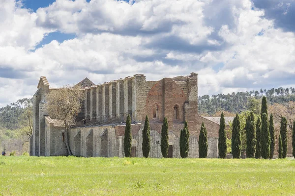 Abbey San Galgano Harabesi - Toscany, İtalya. — Stok fotoğraf
