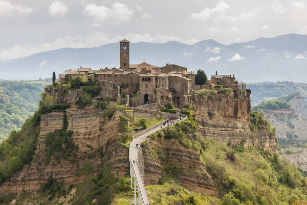 Uitzicht op de oude stad van Bagnoregio - Toscane, Italië — Stockfoto