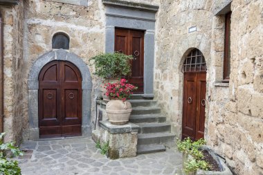 Bagnoregio 'nun eski bir kasabasında, Tuscany, İtalya.
