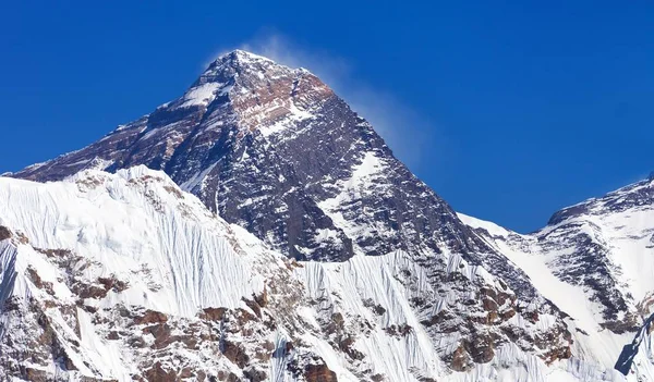 Szczyt Mount Everest Doliny Gokyo Południowym Siodłem Droga Obozu Bazowego — Zdjęcie stockowe