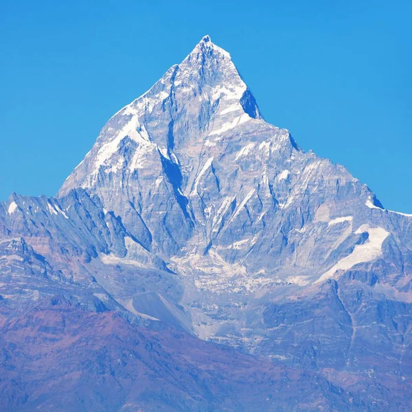 Blue Colored View Mount Machhapuchhre Annapurna Area Nepal Himalayas Mountains — Stock Photo, Image