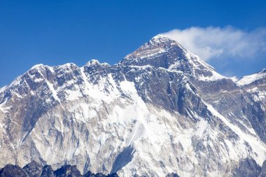 Kongde -: Sagarmatha Milli Parkı - Nepal Himalayalar dağlardan Everest Dağı ve Nuptse kaya yüzüne görünümünü