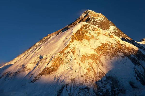 Vista Nocturna Atardecer Cima Del Monte Everest Desde Campamento Base — Foto de Stock