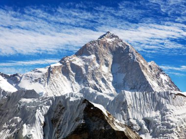 View of mount Makalu (8463 m) from Kongma La pass - Way to Everest base camp, three passes trek, Everest area, Sagarmatha national park, Khumbu valley, Nepal Himalayas mountains clipart
