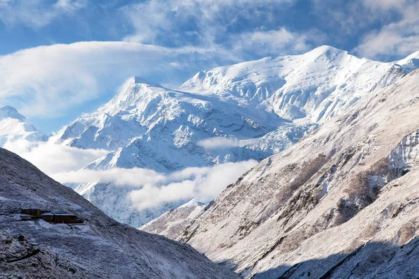 Vista Annapurna Iii Cordillera Annapurna Camino Paso Thorung Nepal Himalaya — Foto de Stock
