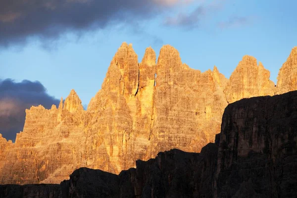 Evening View Mount Croda Lago Passo Giau South Tirol Alps — Stock Photo, Image