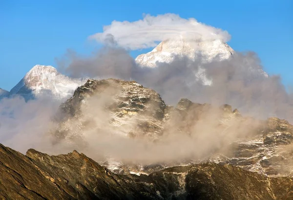 Βράδυ Θέα Mount Μακαλού 8463 Από Πέρασμα Του Kongma Τρόπο — Φωτογραφία Αρχείου