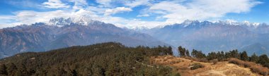 Panoramik himalaya aralığı - trekking Jiri Bazar Lukla ve herhangi bir zamanda iz temel kamp, Nepal Himalayalar, Nepal