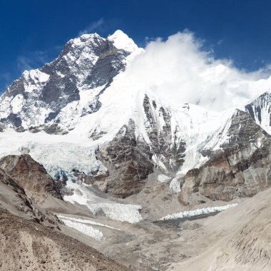 Görünümü Lhotse Shar Makalu yazar Valley, Nepal Himalaas dağlar ve Everest Lhotse