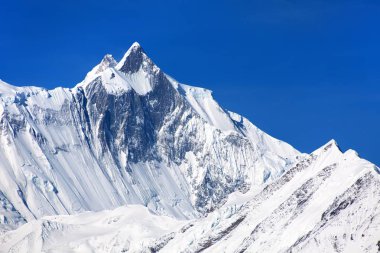 Ganggapurna, Annapurna aralığı buz Gölü, panoramik manzaralı Thorung La giderken geçmek, yuvarlak Annapurna devre trekking iz, Nepal Himalayalar dağlar