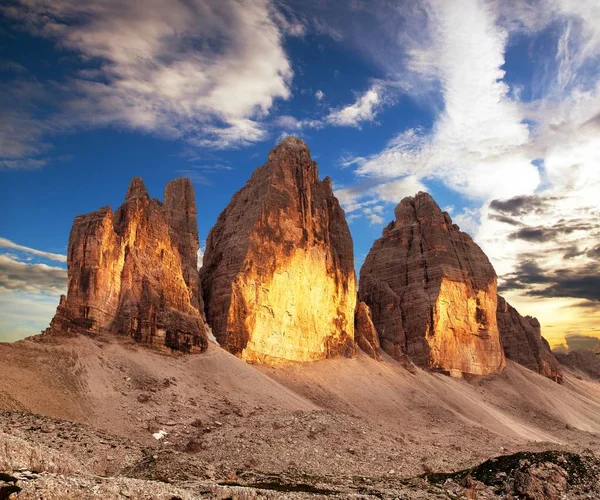 Morning View Drei Zinnen Tre Cime Lavaredo Sextener Dolomiten Dolomiti — Stock Photo, Image