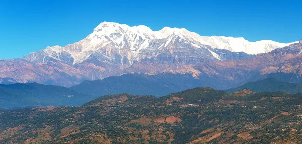 Mount Annapurna Range Nepal Himalaya Bergen Panoramautsikt — Stockfoto