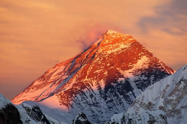 Vista Nocturna Color Del Monte Everest Desde Gokyo Valle Khumbu — Foto de Stock