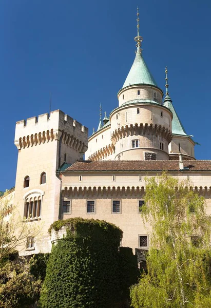 Bojnice Castello Vicino Prievidza Città Vista Primaverile Slovacchia Europa — Foto Stock