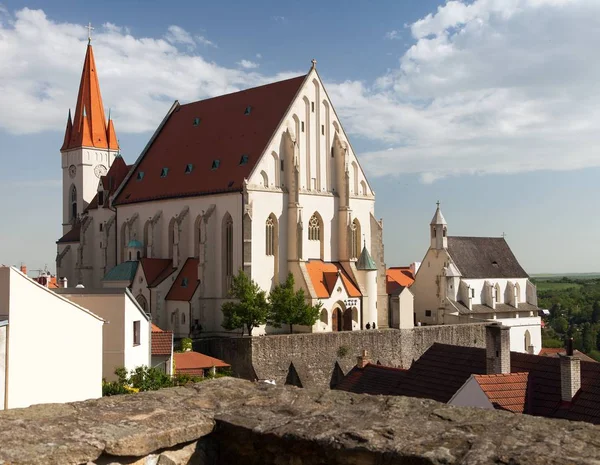 Gotický Kostel Svatého Mikuláše Českých Kostel Svateho Mikulase Znojmo Jižní — Stock fotografie
