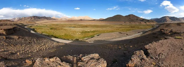 Hermoso Panorama Zona Las Montañas Pamir Tayikistán Paisaje Alrededor Autopista — Foto de Stock