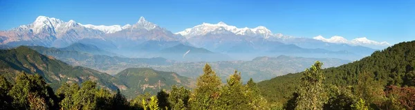 Panoramic View Annapurna Range Nepal Himalayas Mountains — Stock Photo, Image