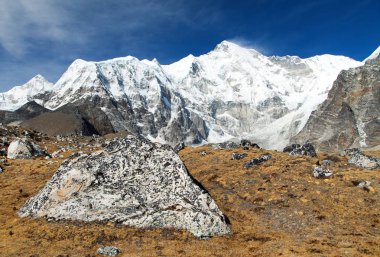 Cho Oyu Dağı - Everest bölgesi, Sagarmatha ulusal parkı, Khumbu vadisi, Nepal Himalayalar dağları