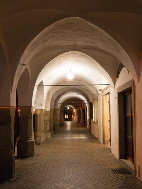 Telc kasaba Meydanı veya Teltsch şehir, Çek Cumhuriyeti, Moravya'unesco tarafından Dünya Mirası alanı çevresinde açık kemer