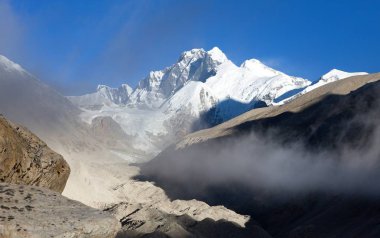 Görünümü Lhotse Shar yazar Valley, Nepal Himalaas dağlar ve Everest Lhotse
