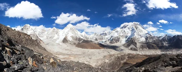 Panoramablick Auf Everest Pumori Kala Patthar Und Nuptse Mit Schönen — Stockfoto