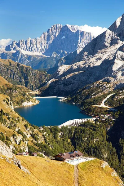 View Lago Fedaia Mount Civetta Dolomiti Italy — Stock Photo, Image