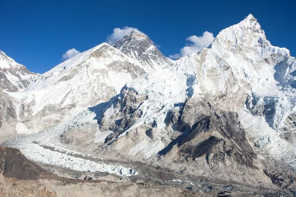 Vista Panoramica Del Monte Everest Nuptse Valle Del Khumbu Ghiacciaio — Foto Stock