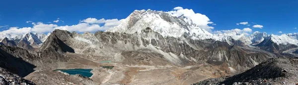 Pohled Koně Lhotse Makalu Nuptse Jižní Skalní Stěnou Nepál Himálaj — Stock fotografie