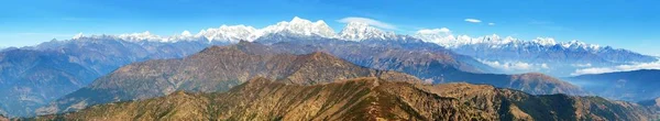 Panoramiczny Widok Himalaje Zakres Pikey Peak Trekking Szlak Jiri Bazar — Zdjęcie stockowe