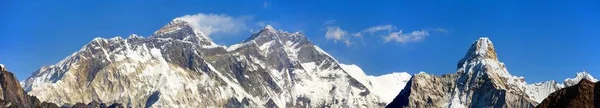 Панорамний Вид Евересту Лхоцзе Ама Даблам Від Kongde Національний Парк — стокове фото
