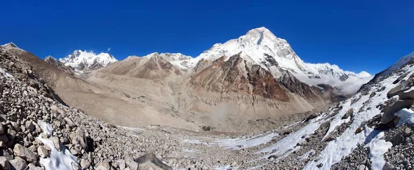 Monte Makalu Everest Lhotse Montanhas Himalaia Nepal Vale Barun Vista — Fotografia de Stock