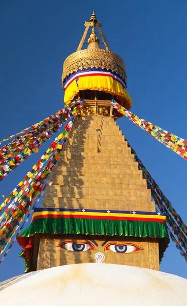 Boudhanath stupa, kathmandu stadt, buddhismus im nepal — Stockfoto