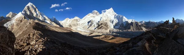 Mount Everest Lhotse Nuptse Pumori dari Kala patthar — Stok Foto