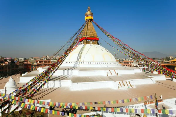 Boudhanath stupa, kathmandu stadt, buddhismus im nepal — Stockfoto