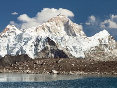 View of Mount Makalu mirroring in lake clipart