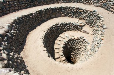 Nazca'da Cantalloc Su Kemeri, spiral veya daire su kemerleri