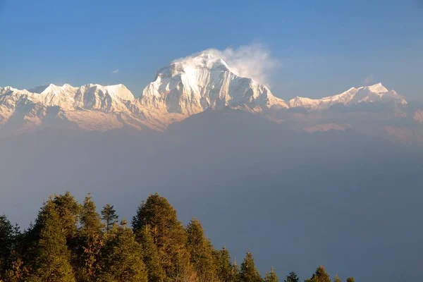 Monte Dhaulagiri desde el punto de vista Poon Hill, Nepal — Foto de Stock