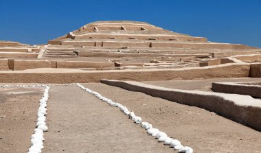 Nazca or Nasca pyramid at Cahuachi archeological site clipart