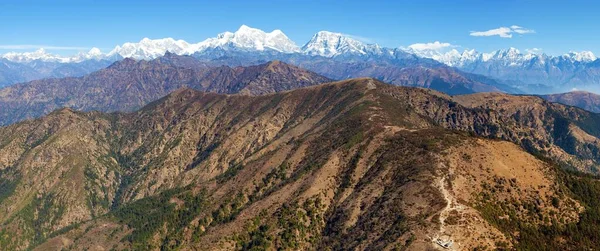 Vista Panorámica Los Himalayas Desde Pico Pikey Caminata Desde Jiri —  Fotos de Stock