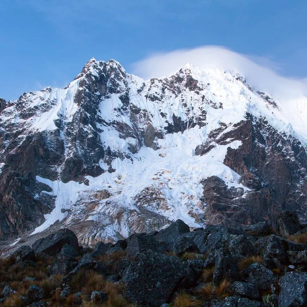 Evening View Mount Salkantay Salcantay Trek Way Machu Picchu Cuzco — Stock Photo, Image