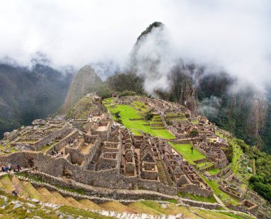 Machu Picchu, Peru 'nun panoramik manzaralı İnka kasabası, Unesco dünya mirası alanı, kutsal vadi, Cusco bölgesi, Peru