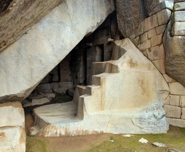 Machu Picchu Détail Ville Inca Péruvienne Site Patrimoine Mondial Unesco — Photo