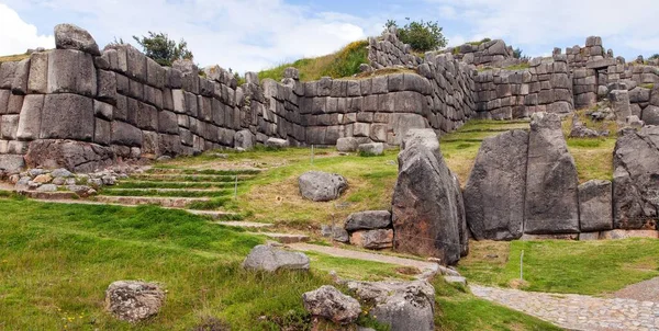 Kilátás Sacsayhuaman Inka Romok Cusco Vagy Cuzco Város Peru — Stock Fotó