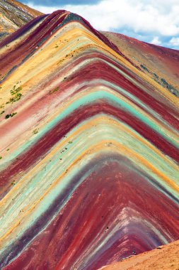 Gökkuşağı dağları veya Vinicunca Montana de Siete Colores, Peru, Peru 'daki Cuzco bölgesi, Peru And Dağları