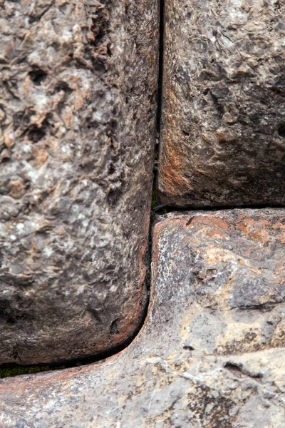 Detail Der Steinmauer Cusco Oder Cuzco Stadt Historische Inka Architektur — Stockfoto