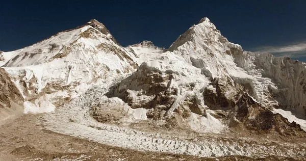 Старий Вид Еверест Nuptse Lhotse Базового Табору Пуморі Зроблений Стара — стокове фото